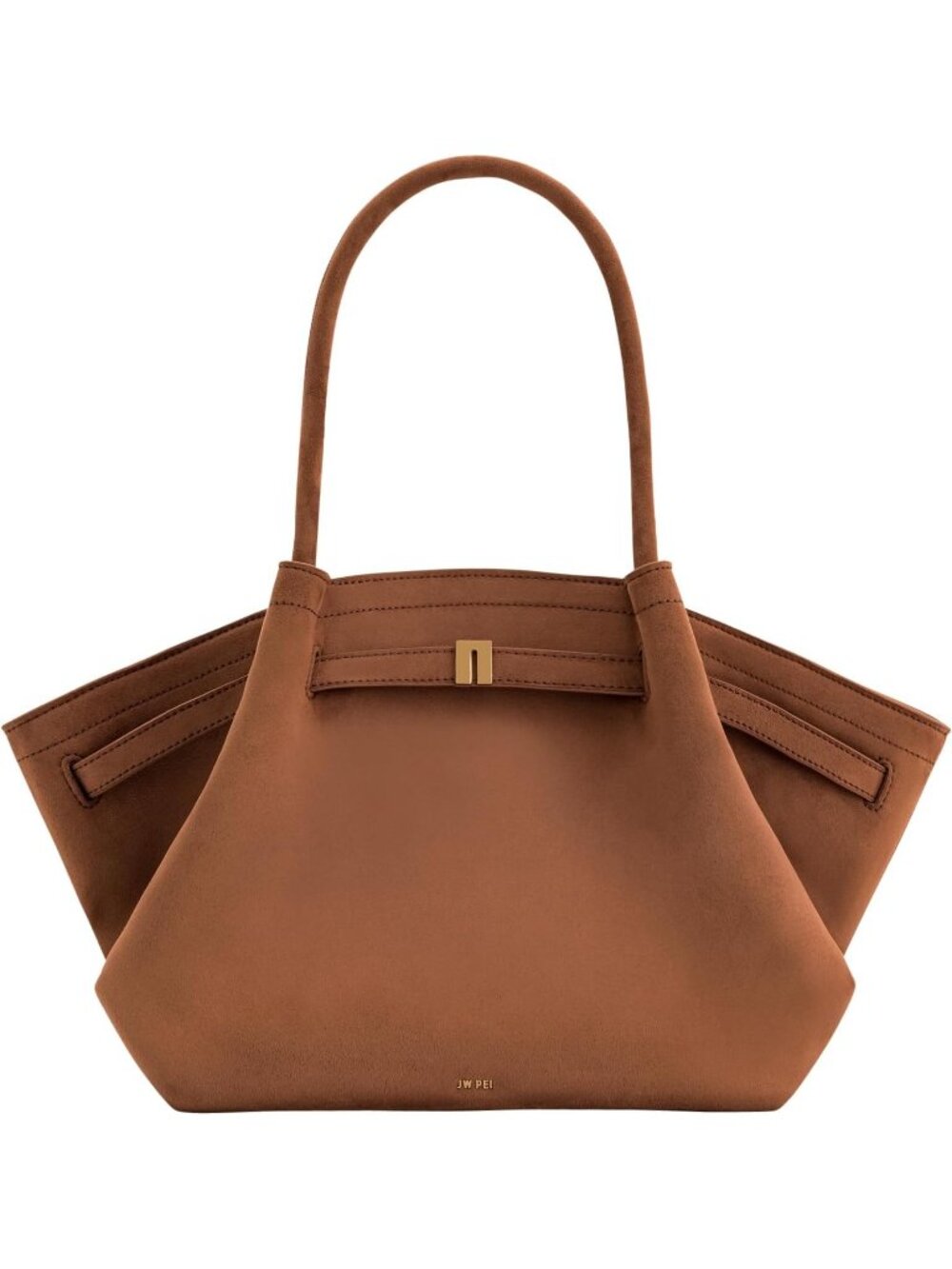 Women's Brown Faux Leather Casual Hana Medium Tote Bag For Keys and Wallet